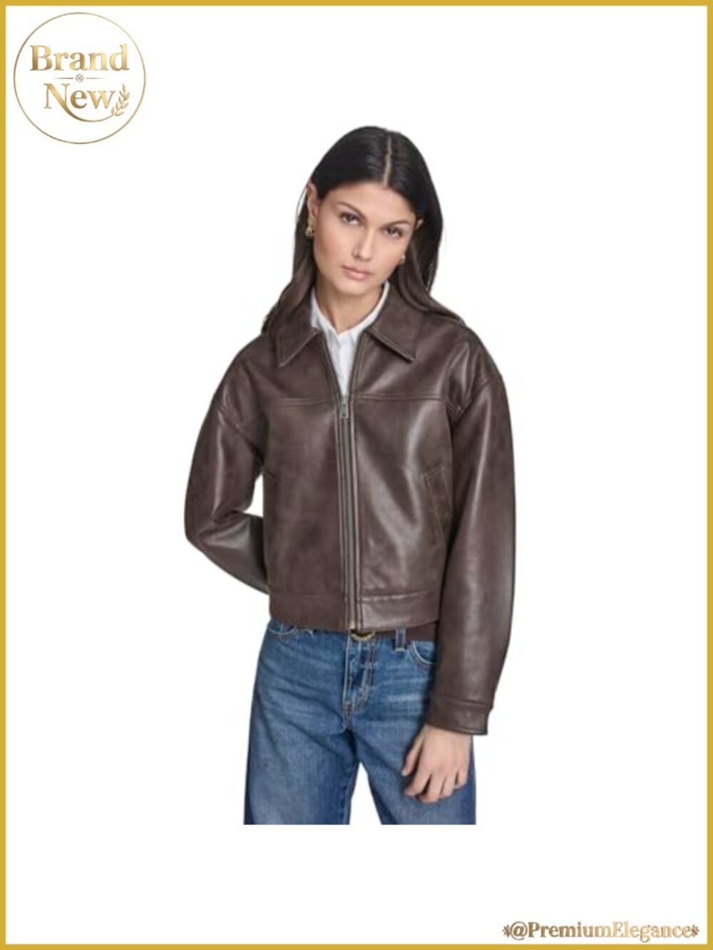 Faux Suede Zip Front Jacket with Sherpa Collar Relaxed Fit